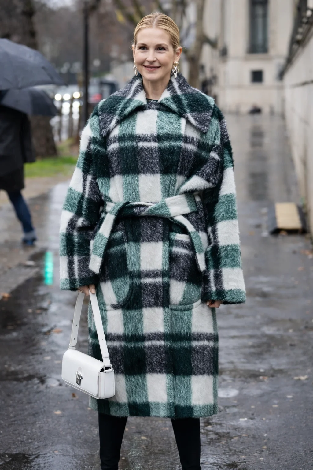PFW 2026 Kelly Rutherford Wrap Coat