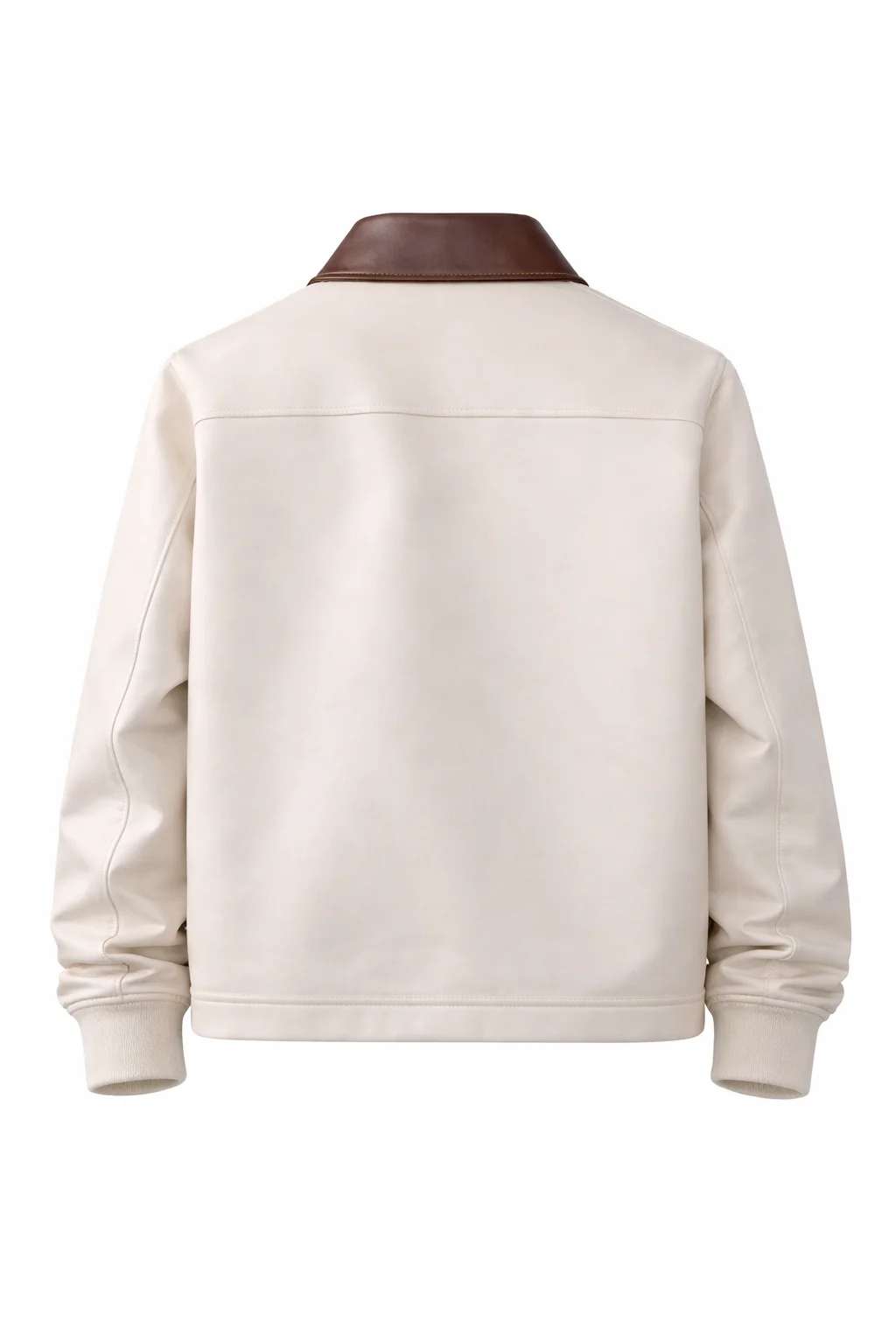 PFW Dina Ayada Beige Leather Jacket