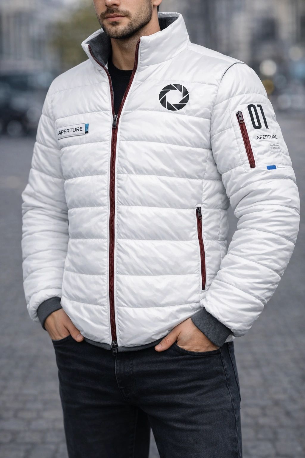 Portal 2 Musterbrand Puffer Jacket