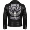 Rhea Ripley WWE Black Leather Jacket