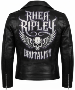 Rhea Ripley WWE Black Leather Jacket