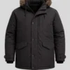 Michael Mason Shelter 2026 Jason Statham Black Parka Coat