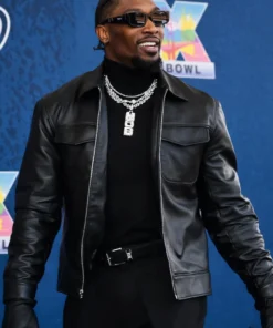 Super Bowl LX Demarcus Lawrence Leather Jacket