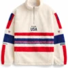 Team USA Cream Faux Shearling Jacket