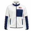 Team USA White and Blue Faux Shearling Jacket