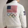 USA Olympic Team 2026 White Puffer Jacket
