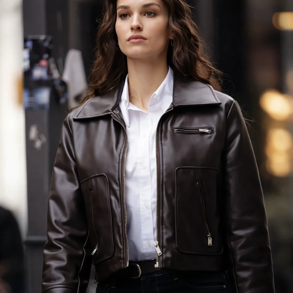 Underground Komiser Pinar Esen Brown Leather Jacket