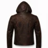 Vecna Inspired Leather Jacket with Hood