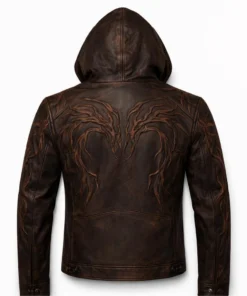 Vecna Inspired Leather Jacket with Hood