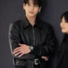 Watch Event 2026 Jungkook Black Leather Jacket