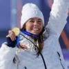 Winter Olympics 2026 Breezy Johnson White Jacket