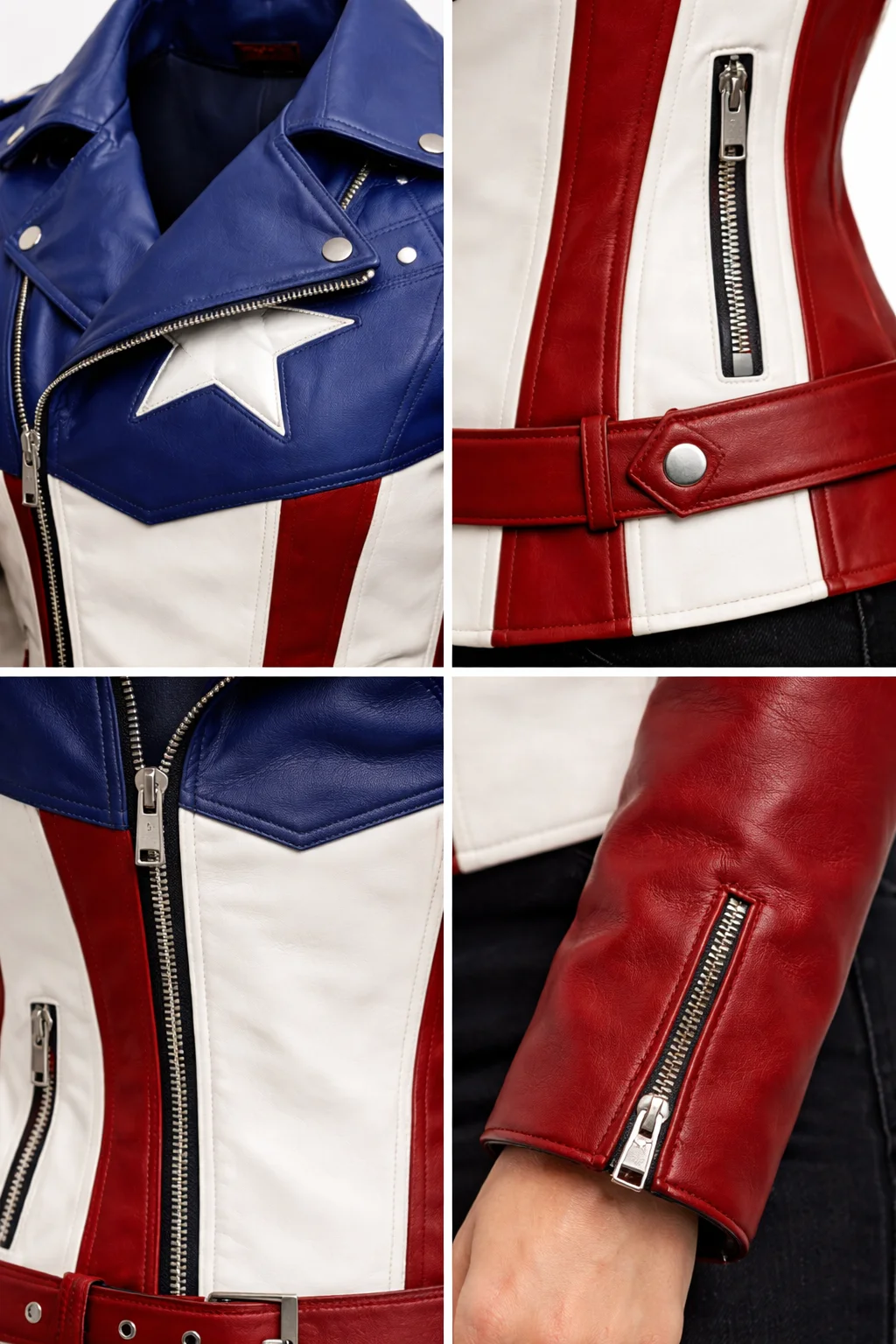 Women’s Captain America Inspired Leather Jacket