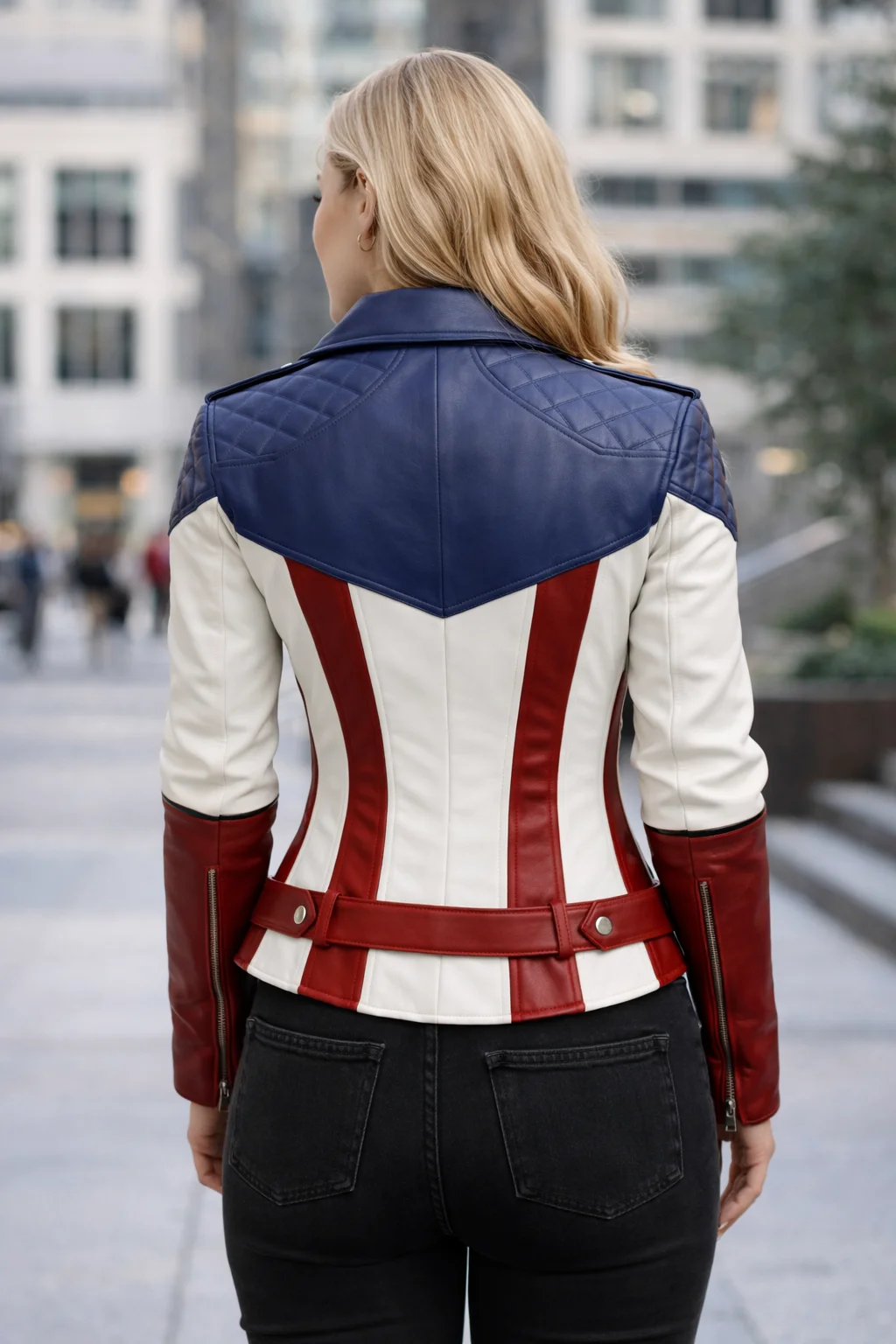 Women’s Captain America Inspired Leather Jacket