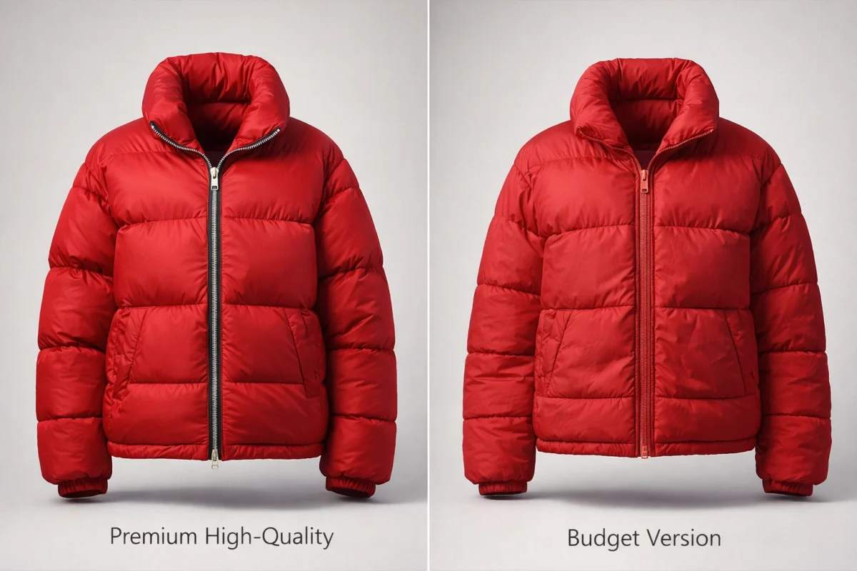High-quality vs budget puffer jacket comparison