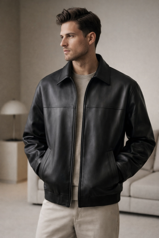 Modern menswear trend inspired by Timothee Chalamet leather jacket