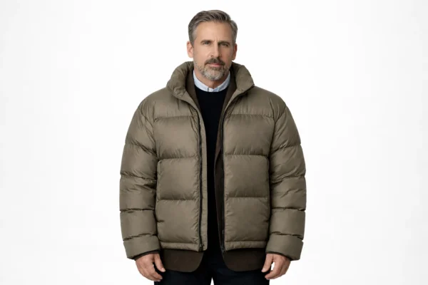 Rooster Season 1 Steve Carell Puffer Jacket front view winter jacket