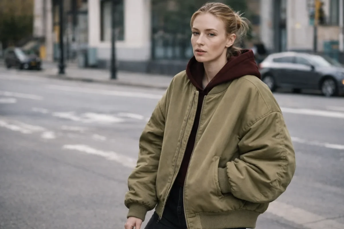 Steal 2026 Sophie Turner Bomber Jacket front view street style