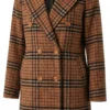 2026 Scarpetta Rosy McEwen Plaid Brown Coat