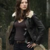 Elle Greenaway Criminal Minds Shearling Leather Jacket