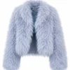 High Potential S02 Morgan Gillory Sky Blue Fur Jacket
