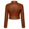 Jayden Bartels Brown Cropped Leather Jacket