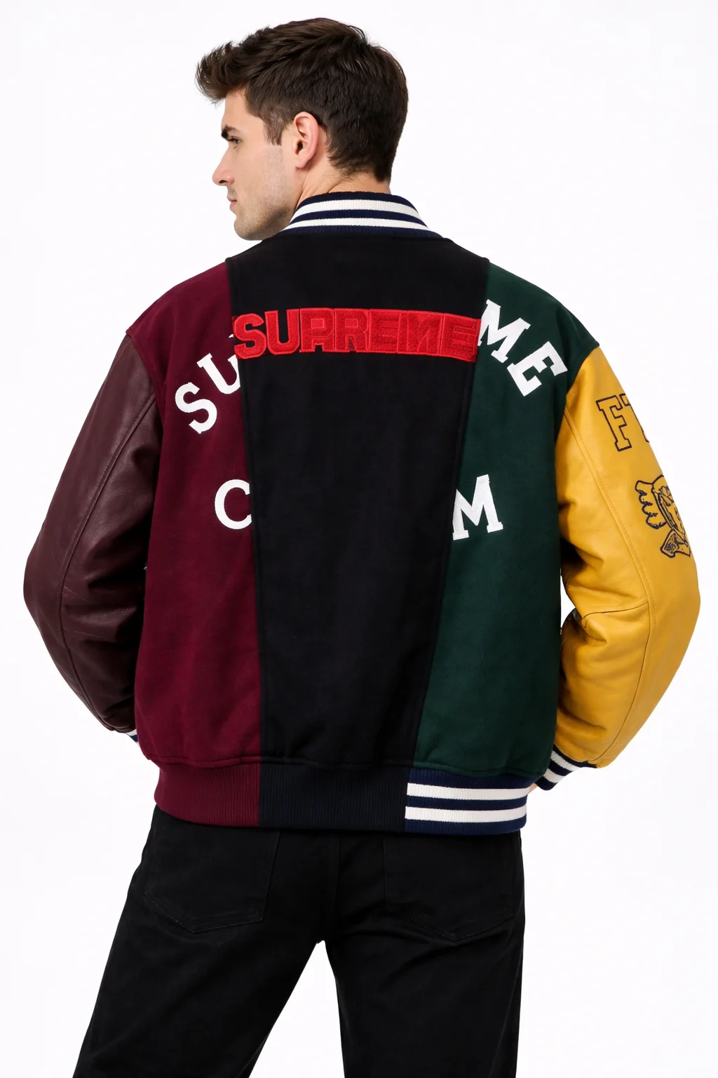 MM6 Supreme Split Varsity Jacket