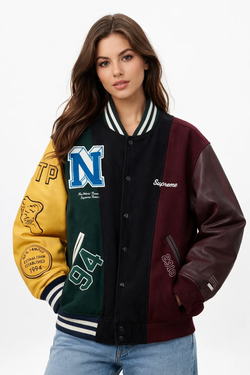 MM6 Supreme Split Varsity Jacket