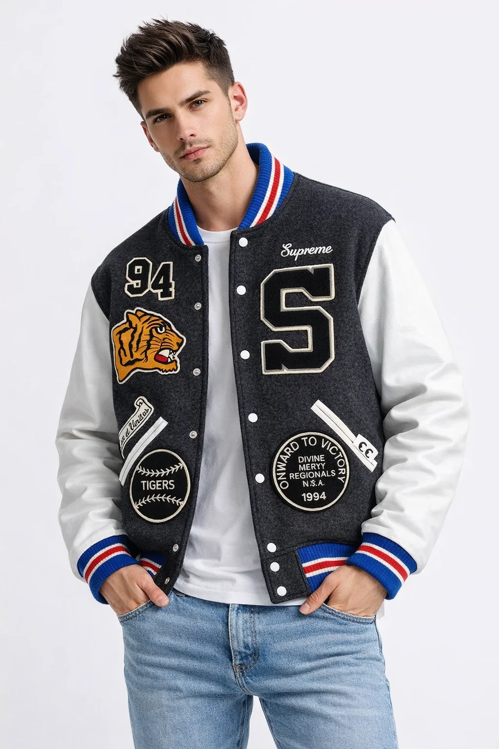 BruceDropEmOff Tiger Supreme Varsity Jacket