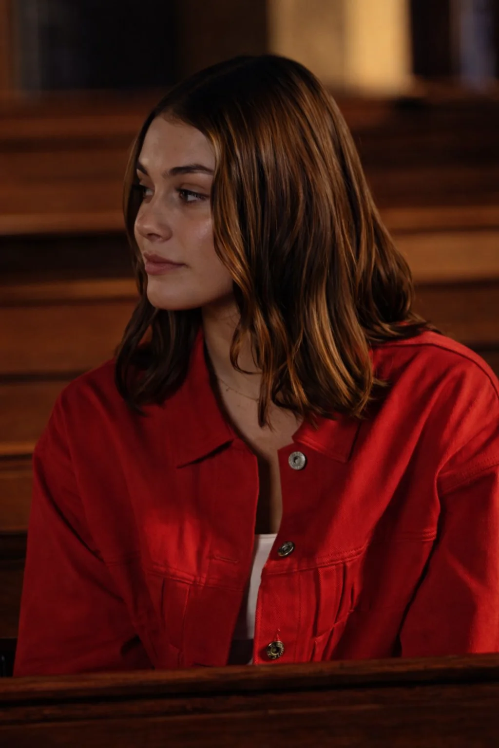 NCIS Sydney S3 Maddison Coluccio Red Denim Jacket