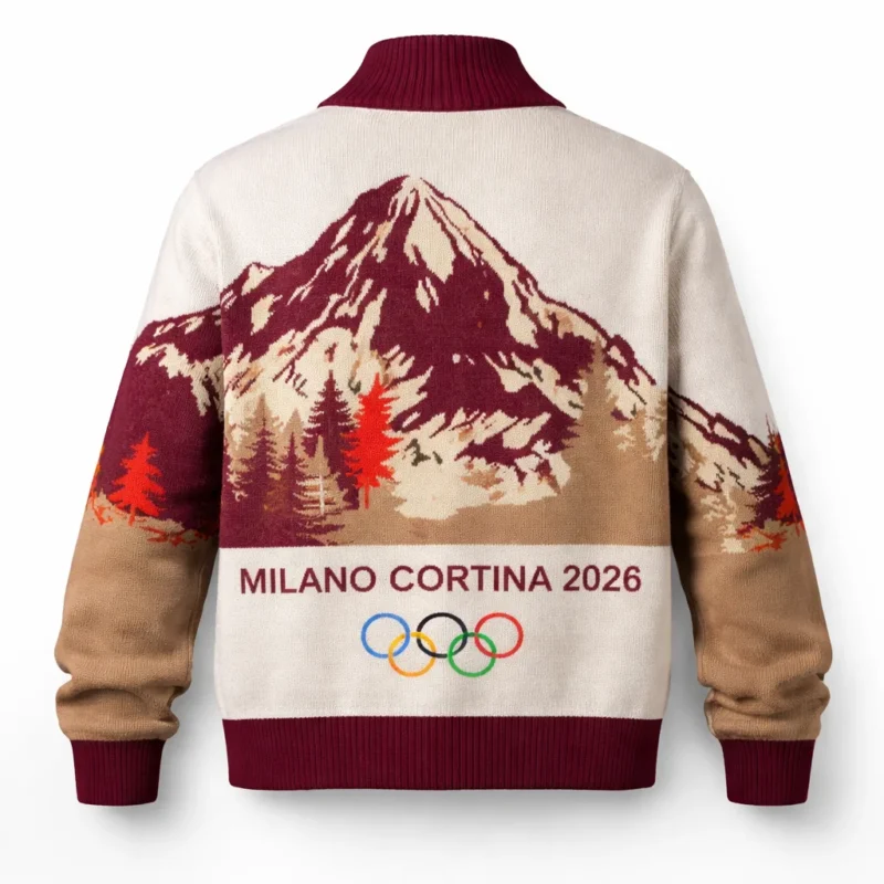 Back view of Jackie Chan Figure Skating Winter Olympics 2026 Jacket
