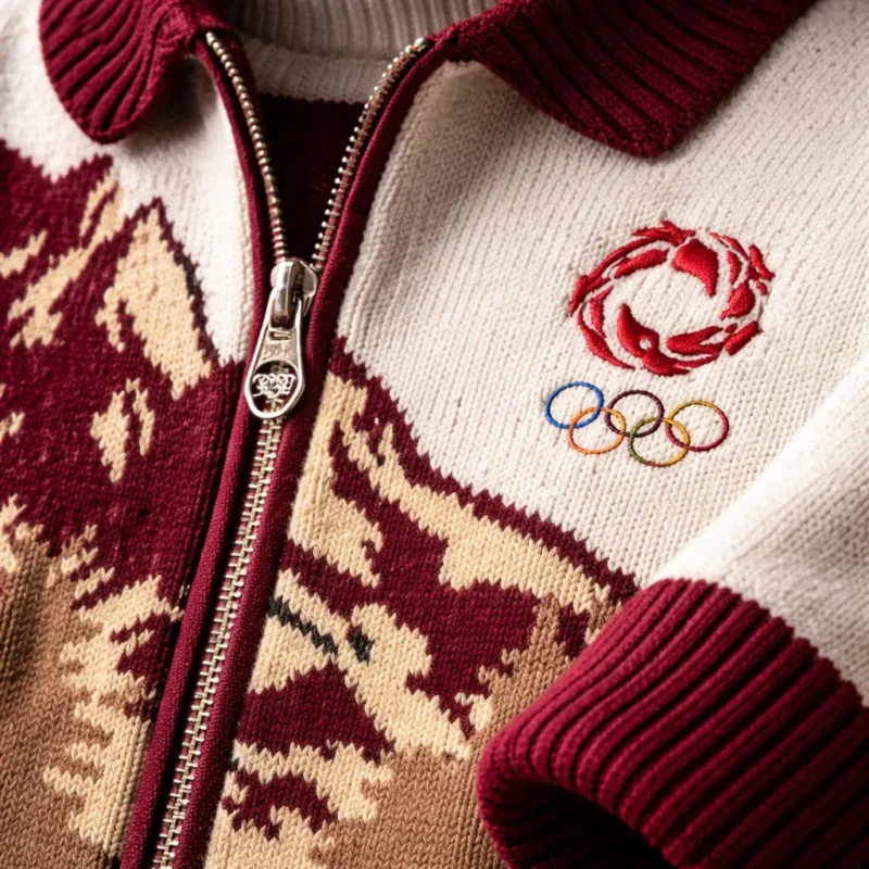 Design details of Jackie Chan Winter Olympics 2026 Figure Skating Jacket