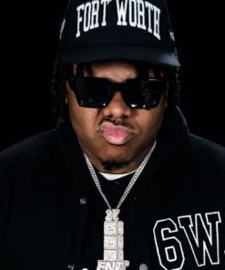 6WA Black Rolling Stone Varsity Jacket