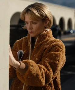 Beef S2 Carey Mulligan Brown Sherpa Fleece Floral Jacket