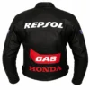 Honda Repsol Black Motorbike Racing Leather Jacket