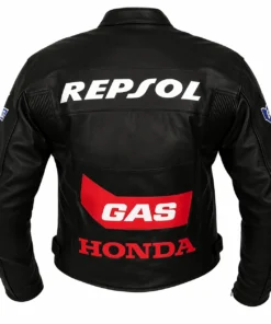 Honda Repsol Black Motorbike Racing Leather Jacket