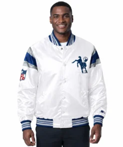 Indianapolis Colts Midweight White Satin Jacket