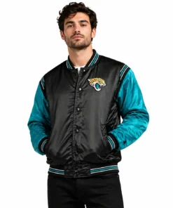 Jacksonville Jaguars Starter Black And Blue Satin Jacket