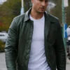 Justin Hartley Tracker Season 3 Green Leather Jacket