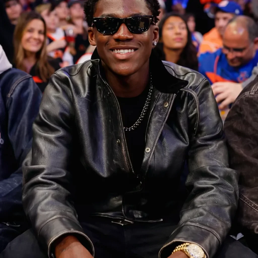 Kobbie Mainoo Courtside NBA Game Leather Jacket