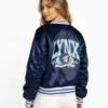 Minnesota Lynx Navy Satin Full-Zip Bomber Jacket