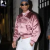 Pharrell Williams Dusty Pink Bomber Jacket