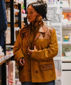 Rihanna Mustard Miu Miu Suede Jacket