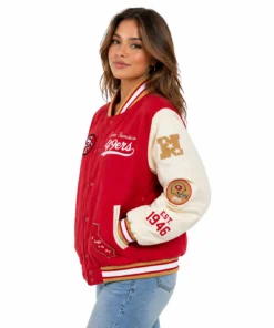 San Francisco 49ers x Golf Wang Red Letterman Varsity Jacket