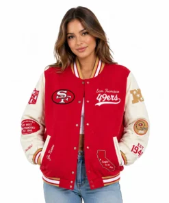 San Francisco 49ers x Golf Wang Red Letterman Varsity Jacket