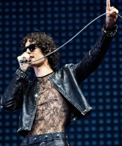 Sombr Coachella 2026 Studded Leather Jacket