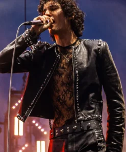 Sombr Coachella 2026 Studded Leather Jacket