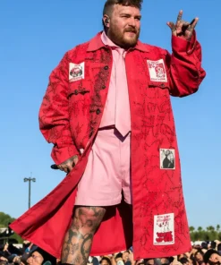 Teddy Swims 2026 Coachella Red Coat
