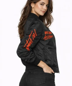 UFC 326 Black Lightweight Bomber Jacket