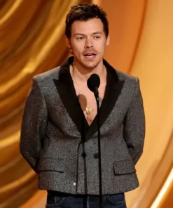 68th GRAMMY Awards Harry Styles Gray Cropped Blazer