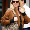 Annabelle Wallis NYC 2026 Suede Leather Jacket